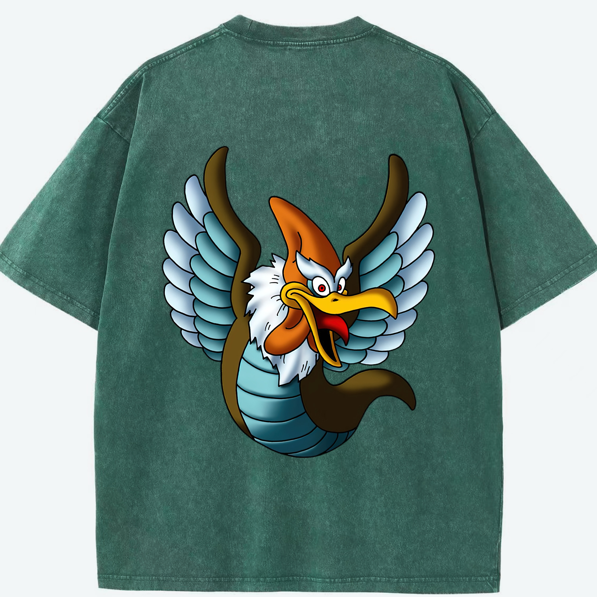 （画像用） ドラゴンクエスト Doragon Kuesuto Dragon Quest 綿100% ヴィンテージ風 半袖Tシャツ（背面プリント）
